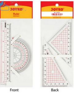 Set Lengkap Penggaris Panjang Busur Segitiga Penggaris Siku Joyko Ruler RL ACS 1