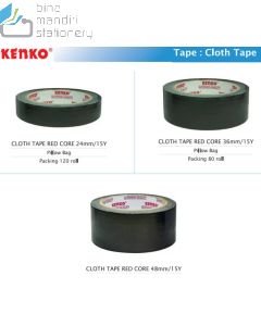 Lakban Kain Kenko Cloth Tape Black 24 mm/15 Y gambar terbaru