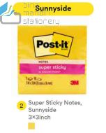 Contoh Alat Perlengkapan Kantor merk 3M Post-it , Gambar Produk 3M Post-it 654-1SS3Y Super Sticky Note Sunny Side 76x76mm 90 Sheets harga 15800 di Toko Peralatan Sekolah Murah